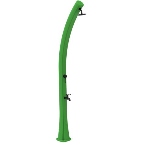 MPC Doccia Verde in Polietilene HD a Riscaldamento Solare con Serbatoio da 25 Litri e Rubinetti Neri Modello Rio Altezza 226 cm Soffione Rotondo Diametro 10 cm Ideale per Esterni