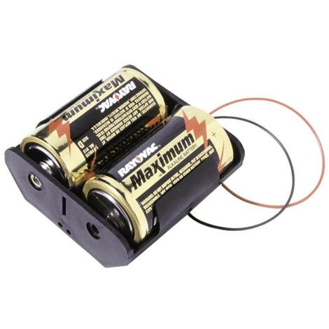 MPD BH2DW Support de pile 2x LR20 (D) raccordement par fils (L x l x H) 71 x 71 x 31 mm X772741