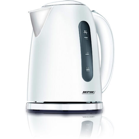 MPM MCZ-85 Bouilloire de Bouilloire électrique sans fil de Polymer résistant à la chaleur, 1,7 litres, 2200W, sans BPA, noir