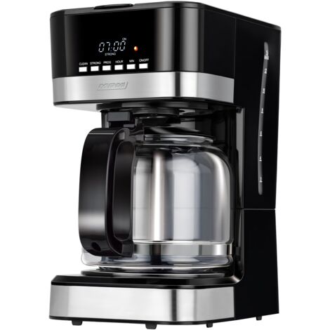 MPM MKW-05 Cafetière à Filtre Machine à Café Électrique Programmable 15 tasses 1,8 Litre 950W Noir/Argent