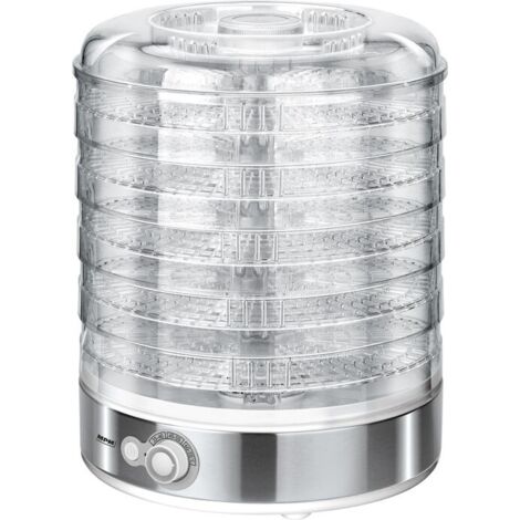 MPM MSG-11 Lebensmittel-, Obst- und Gemüse-Dehydrator, Temperaturregelung (35°C-70°C), 5 BPA-freie Schalen, 31cm höhenverstellbar, 500W
