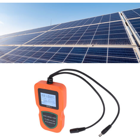 MPPT-Solarpanel-Tester-Multimeter für 5-W- bis 1000-W-Photovoltaikmodule mit großem, übersichtlichem LCD-Display, orangefarbenem ABS-Gehäuse (185 g) mit Klemme und Anschlusskabeln