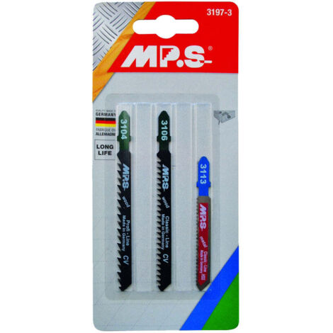MPS - Juego de 3 sierras de calar madera y metal 3197-3 - herramienta profesional duradera, calidad garantizada, envío en 24h