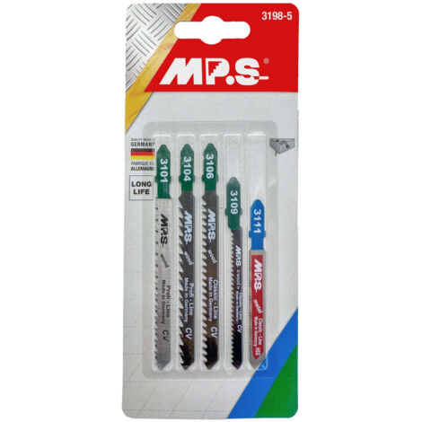 MPS - Juego de 5 sierras de calar madera y metal 3198-5 - herramienta profesional duradera, calidad garantizada, envío en 24h