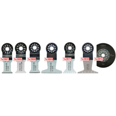 MPS - Juego de 7 hojas de sierra oscilantes para madera y metal 3900-SET 7 - herramienta profesional duradera, calidad garantizada, envío en 24h