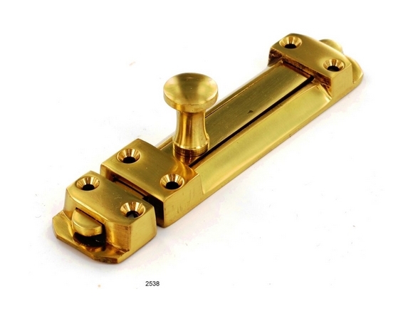 S2538 Brass Door Bolt Heavy 100mm Pack Of 1 - Securit