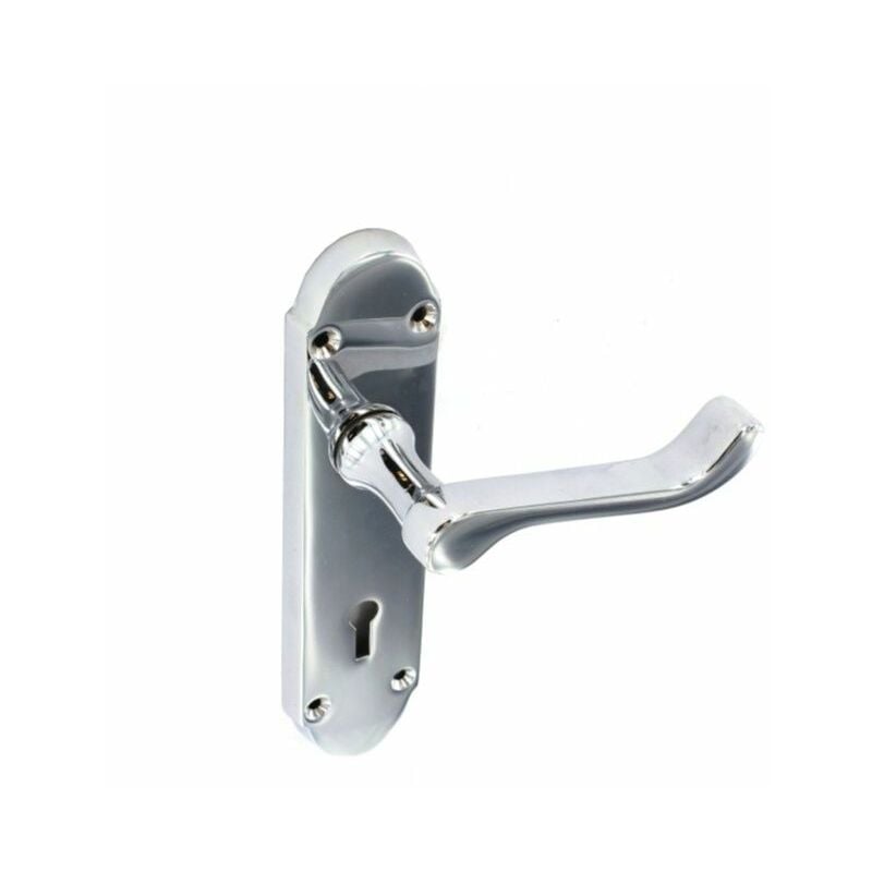 Securit - Chrome Shaped Lock Handles (1 Pair) 170mm - S2710