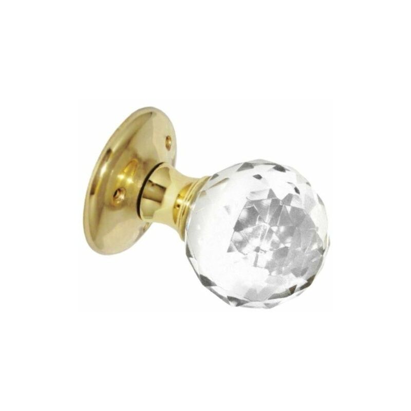 Securit Glass Ball Mortice Knobs PB 60mm - S3296