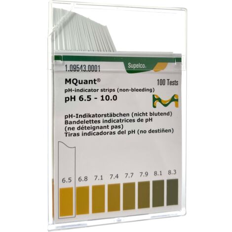 MQuant pH Indikatorstäbchen 6,5-10,0 (VE= 100 Stck.), nicht blutend
