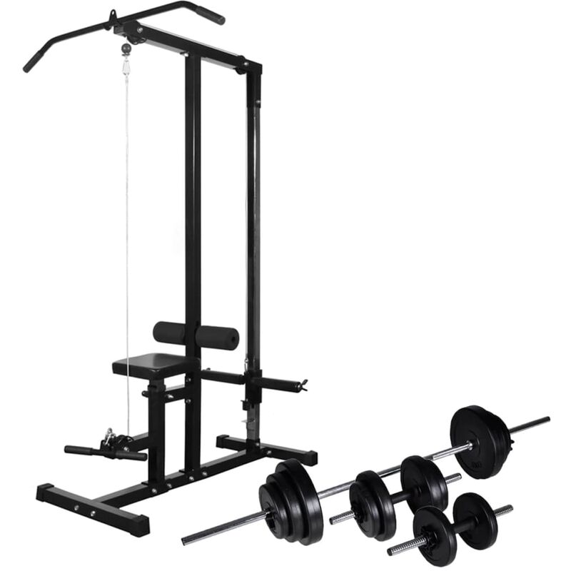 

Máquina de musculación con pesas y mancuernas 30,5 kg - Negro