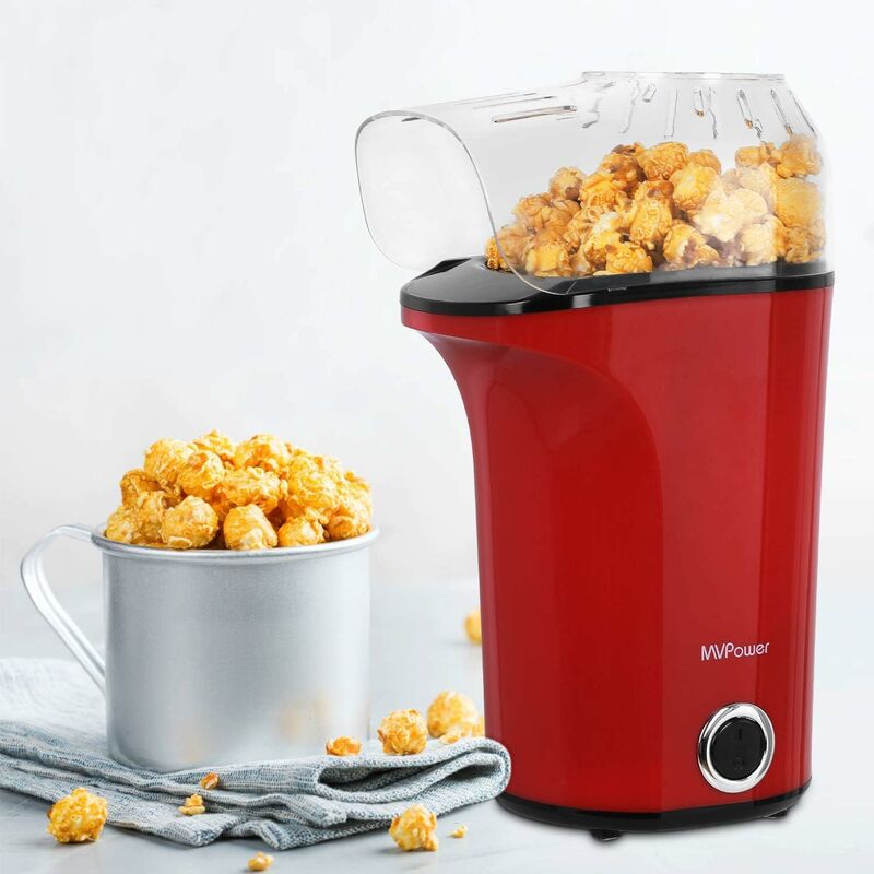 

Máquina de Palomitas, Máquina Automática de Palomitas de 1400 W, Potente Aire Caliente sin Aceite, Tapa Grande para Servir y Almacenamiento Cómodo,