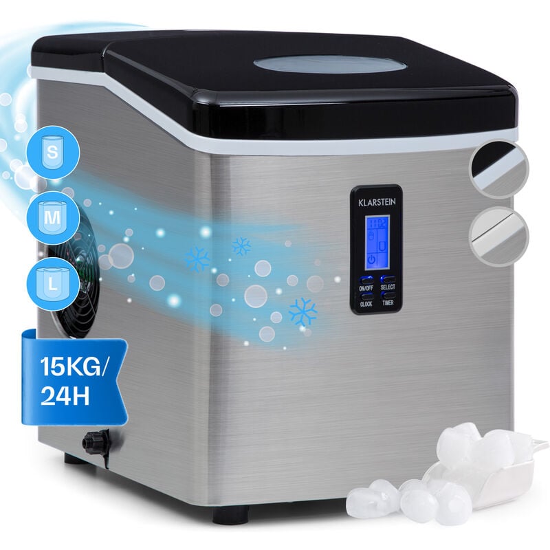 Klarstein - Mr. Black-Frost Machine à glacons 150W acier 15kg
