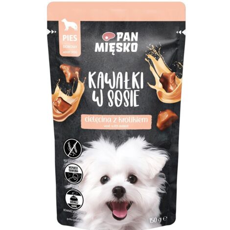 Mr. Meat  Aliment humide pour chien  Morceaux en sauce 150 g - Veau et lapin 150 g