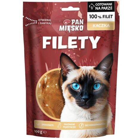 Mr. Meat snack per gatti, filetti d'anatra, 100 g