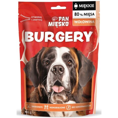 Mr. Meat  Weiche Hundeleckerlis  100g Packung – Rindfleischburger 100g
