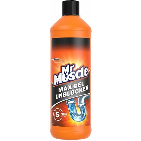 Mr Muscle Max Gel Drain Unblocker, Bathroom & Kitchen Drain Cleaner, Heavy Duty Plughole, Sink, Bath Unblocker. 1 Liter