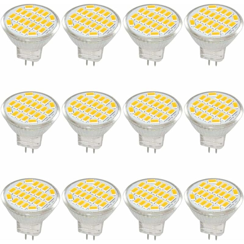 MR11 GU4 Ampoule led lumière lumières dc/ac 10–30V 3 w, 12V, 24V, 30W Ampoule halogène équivalent, 400 lumens, Blanc chaud 3000K, led de remplacement