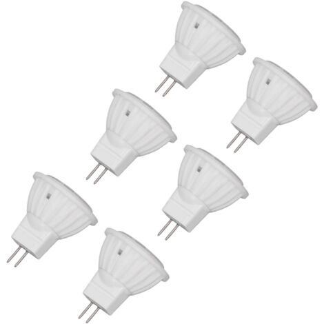 MR11 GU4 dimmbare Lampe, 360 lm Helligkeit, 6 Stück MR11 Lampen, 220 V, für Landschaftsbereiche (6000 K weißes Licht)