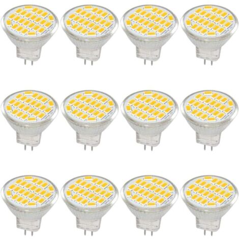 MR11 GU4 LED Bulb Light DC/AC 10-30V 3W, 12V, 24V, 30W Halogen Bulb Equivalent, 400 lumens, Warm White 3000K, LED Replacement for Kit, Garden, Indoor (Pack of 12)