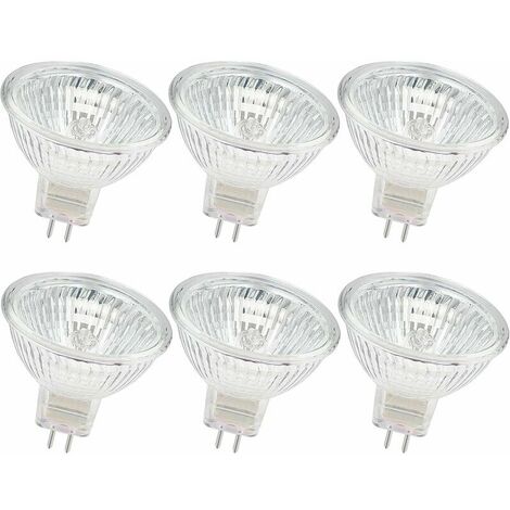 MR16 12V 50W GU5.3 Bi-Pin Dimmable Halogen Light Bulb 6 Pack Warm White 2800K