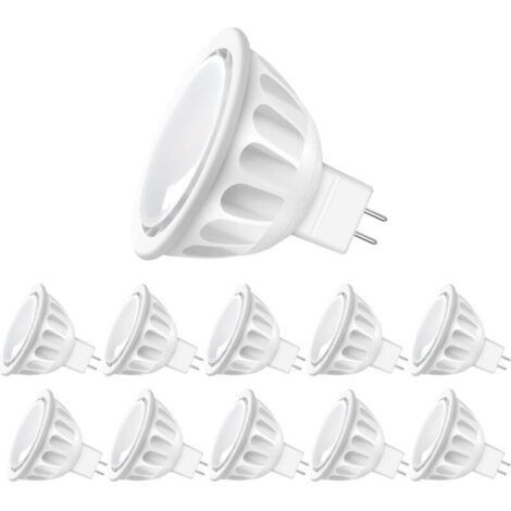 MR16 Ampoule LED Lampe Bulb, GU5.3 5W Equivalent 50W Ampoule Halogène Blanc Chaud 2700K 450LM AC/DC 12V Non-dim [Classe énergétique F]