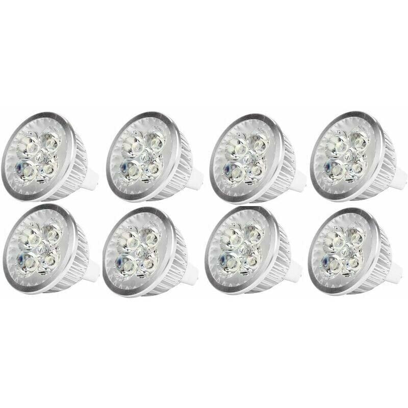 MR16 led Bulb 4Watt 12V 4W led Spot Light Bulb MR16 GU5.3 Base, Used for Landscape Lighting, Equivalent to 50 Watt Halogen Lamp, Cool White, 8 Packs