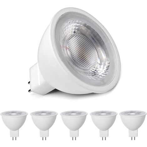 MR16 LED Lamps Warm White 3000K, MR16 GU5.3 LED 5W Replacement for 50W 40W Halogen Lamp, 500LM LED Illuminant, AC/DC 12V Reflector LED Bulbs, No Flicker, Not Dimmable, Pack of 5 [Energy Class F]
