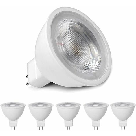 MR16 LED Lamps Warm White 3000K, MR16 GU5.3 LED 5W Replacement for 50W 40W Halogen Lamp, 500LM LED Illuminant, AC/DC 12V Reflector LED Bulbs, No Flicker, Not Dimmable, Pack of 5 [Energy Class F]