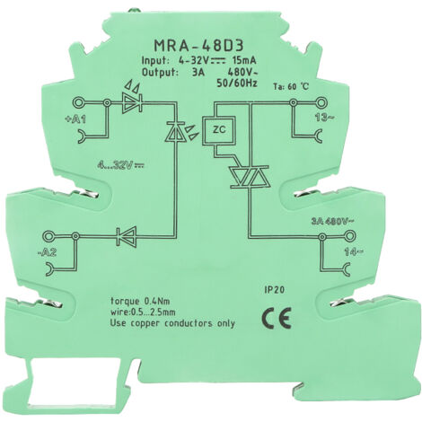 MRa 48D3 Halbleiterrelais (SSR), flach, 6,2 mm, Eingangsspannung 4–32 V DC/AC