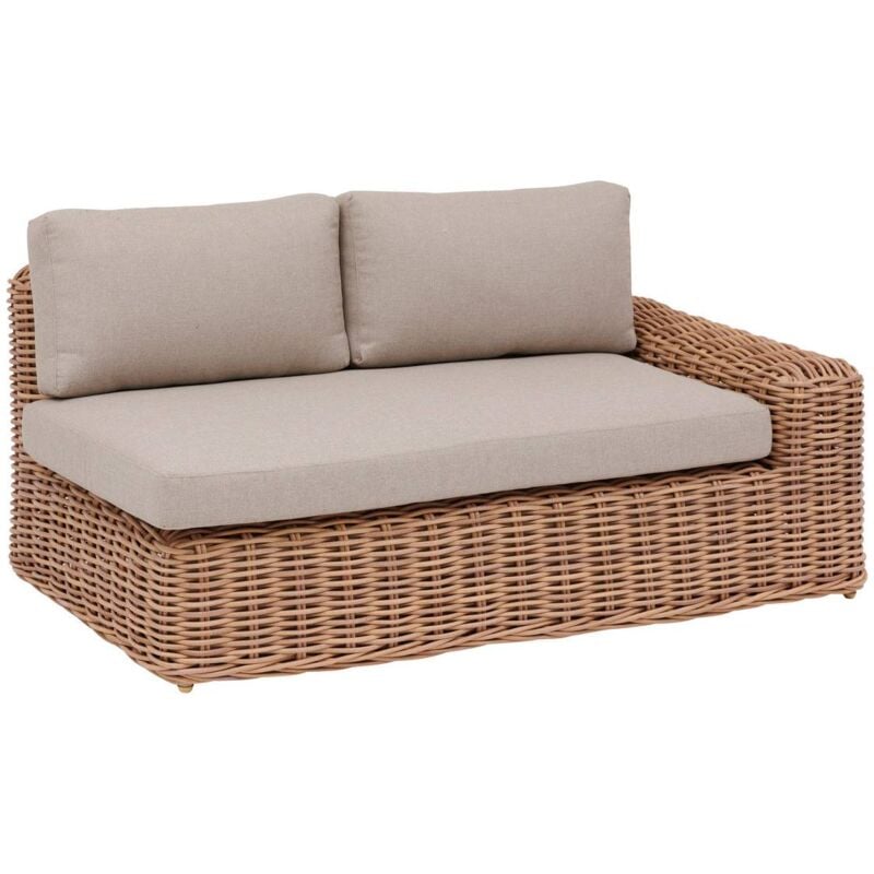 Hesperide - Méridienne gauche de salon de jardin Savinia tahini en aluminium traité époxy - Hespéride