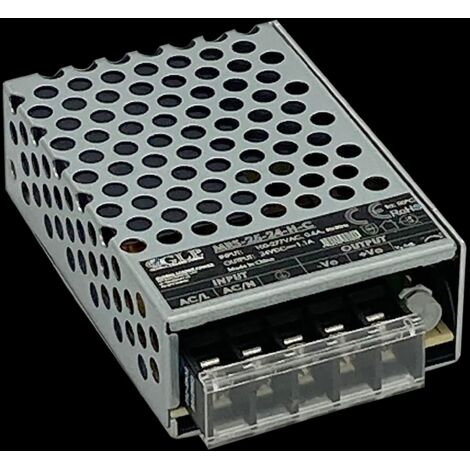 MRS-25-12-HC : MRS-25-12-HC : GLP : Alimentation 12 V/2,1 A/25,2 W sous boîtier, Uin = 85-305 VCA / 100-430 VCC, Couvercle pour bornes…