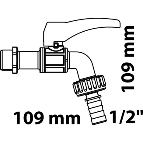 MS Kugel-Auslaufhahn, nickel, 1/2"AG x 3/4"AG x 1/2" T, erhöhte Frostresistenz