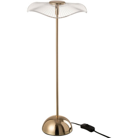 M&S – Lampe à poser fleur 50 cm – Métal doré et plastique – Base demi-sphère stable – Long câble 150 cm – LED intégrées