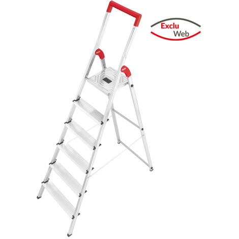 MS LINE - Escabeau ménager pliable en aluminium 6 marches ultra léger Hailo L50