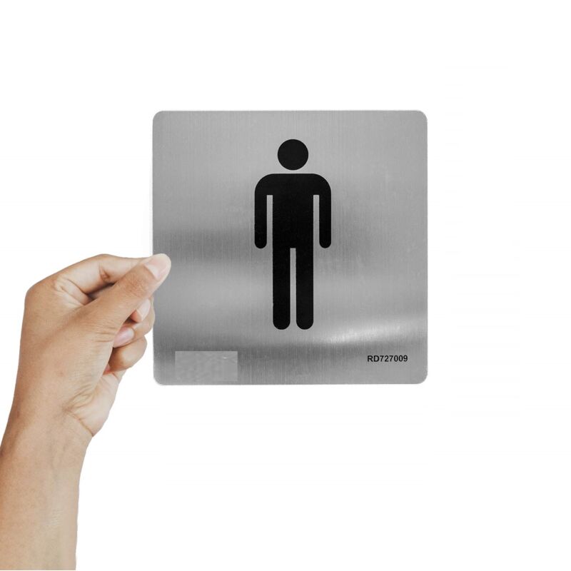 

Señal adhesiva Aseos Hombres Acero inoxidable 12x12 cm Gris