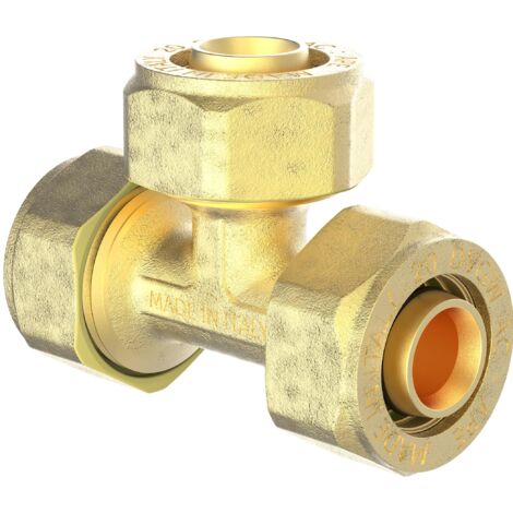 MS T-Stück, blank, 16 mm, Klemmfitting für MSVR
