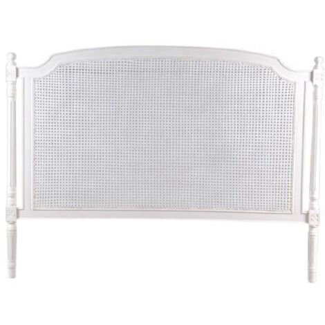 M&S – Tête de lit Helena 150 cm en bois d'acajou et rotin tressé – Style romantique – Hauteur 120 cm – Largeur 5 cm – Longueur 160 cm