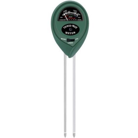 MS01 pH-Messgerät für den Boden (grün), 3-in-1 Feuchtigkeits-/Licht-/PH-Tester für Boden, Gartengeräte-Kits für Garten, Rasen, Bauernhof