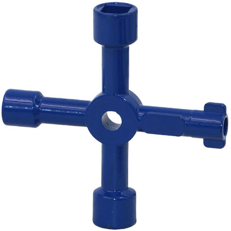 Clé de compteur d'eau Clé d'arrêt pour vannes de souterraines, avec clé  utilitaire 4 voies, outil de clé à poignée en T robuste en acier 17 pouces  bleu