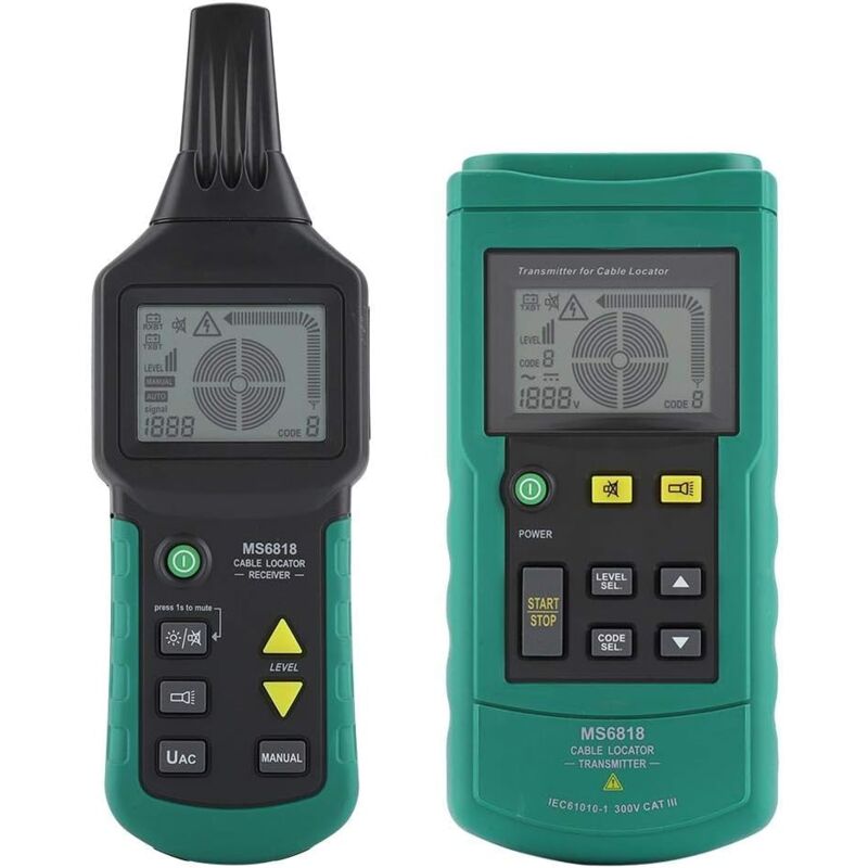 MS6818 12V à 400V AC DC Wire Portable Téléphone Localisateur de câble professionnel Détecteur de toner Détecteur de tuyaux souterrains en métal