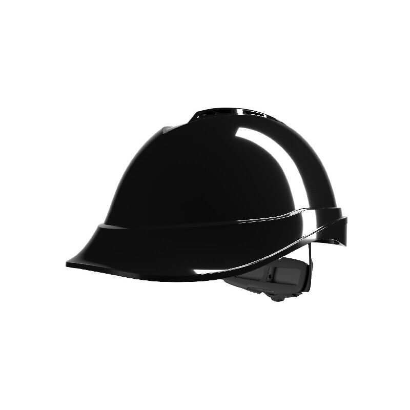 MSA - V-Gard 200 Vented Safety Helmet with Fas-Trac iii Suspension and Sewn pvc Sw - Black