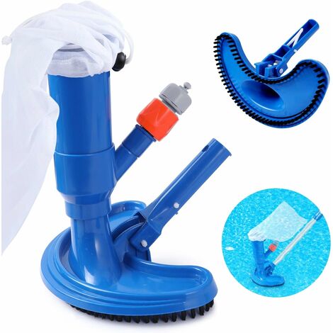 MSBD 1pcs Aspirateur Piscine Hors Sol, Aspirateur Nettoyage Piscine Portable avec Sac Sable y Brosse, Piscine Accessoire pour Bassine Étang Fontaine(sans Tige)