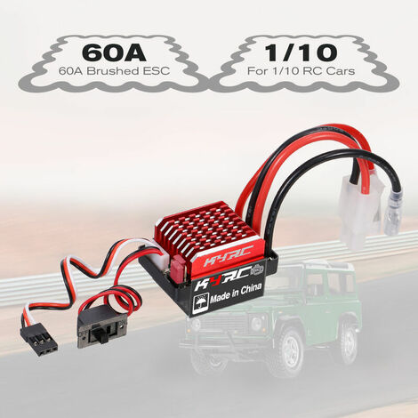 MSBD - 60A ESC RC Voiture ESC Brosse Controleur de Vitesse electrique 6V/2A BEC Remplacement pour 1/10 Traxxas TRX-4 Trx-6 D90 HSP Redcat RC 4WD Tamiya Axial SCX10 HPI DIY RC Voiture,Modele:BlackRed