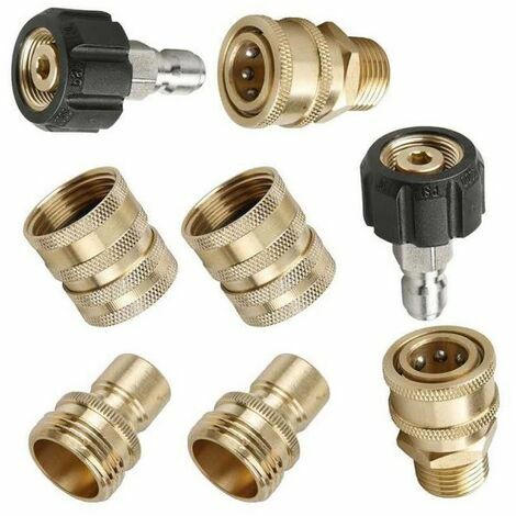 MSBD Adaptateurs pour nettoyeur haute pression, raccords rapides M22 Lot de 8