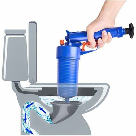 MSBD Déboucheur Toilettes Piston, Débouchage WC bouché, Pompe Haute Pression Canalisations Manuel avec 4 Adaptateurs, Outil Nettoyage D'évacuation Nettoyer Les Cuisine Évier, Douch