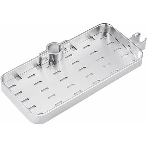 MSBD Étagère de Douche Télescopique Réglable en Alliage d'aluminum Réglable Organiseur de Salle de Bain Porte Savon Montage sans Perçage pour 19mm-25mm