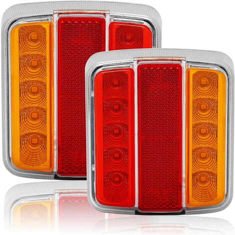 MSBD Feu arrière de remorque à LED 12 V, LED avec éclairage de plaque pour caravane de camion-