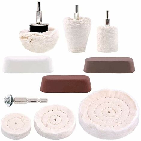 MSBD Jeu de disques de polissage 10 pièces avec pâte à polir - Disques de polissage pour tournevis sans fil - Aluminium poli et acier inoxydable