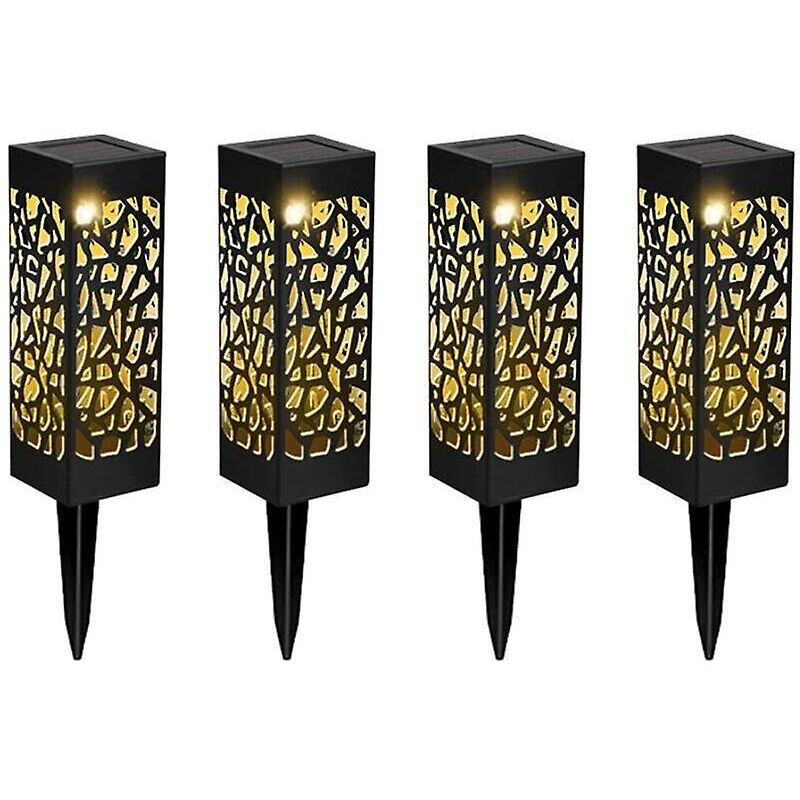 Lampe solaire de jardin Lot de 4 lampes LED chaudes et imperméables à l'eau