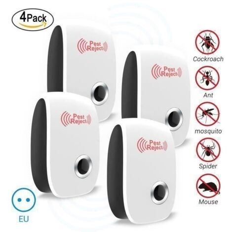 MSD 4 x Répulsif Ultrason Insectes Rats et Souris Anti-Nuisibles à Ultrasons Electronique pour Anti